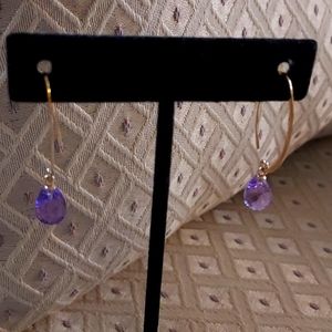 Amethyst 14k gold wires stamped 1 1./4 "